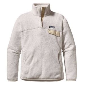 white patagonia pullover jacket